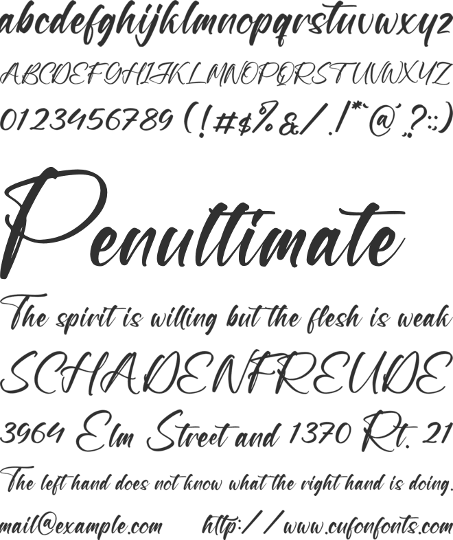 Taillor Amillate font preview