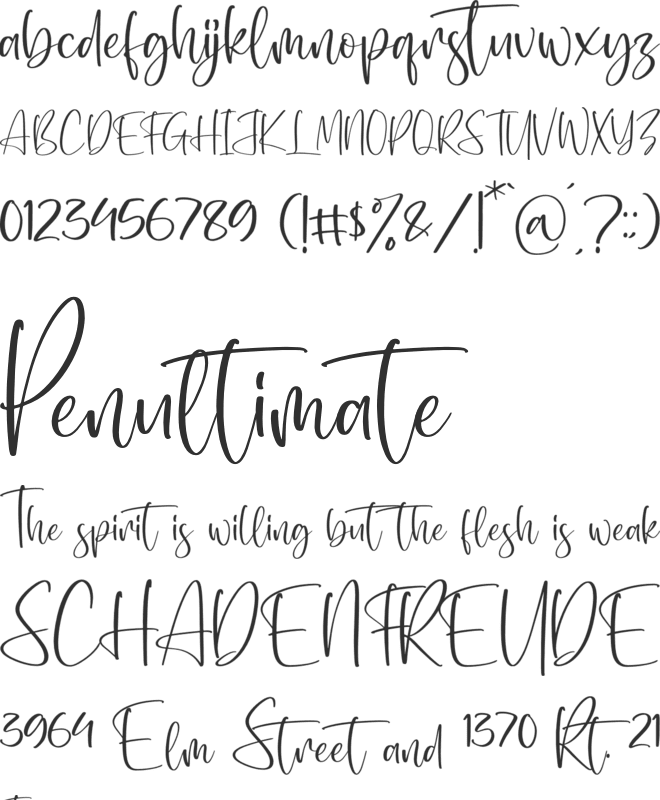 Roselland font preview