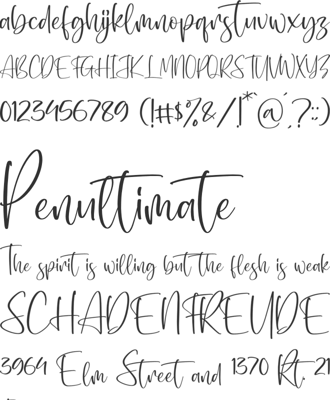 Roselland font preview