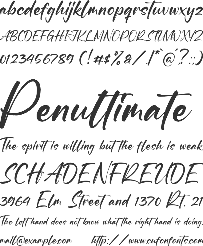 Santallria font preview