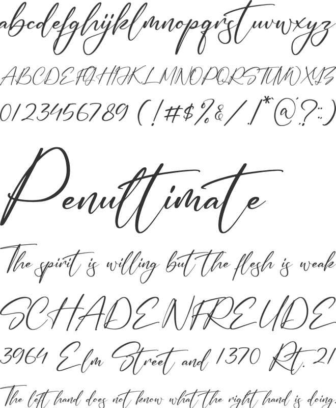 Diary Emillda font preview