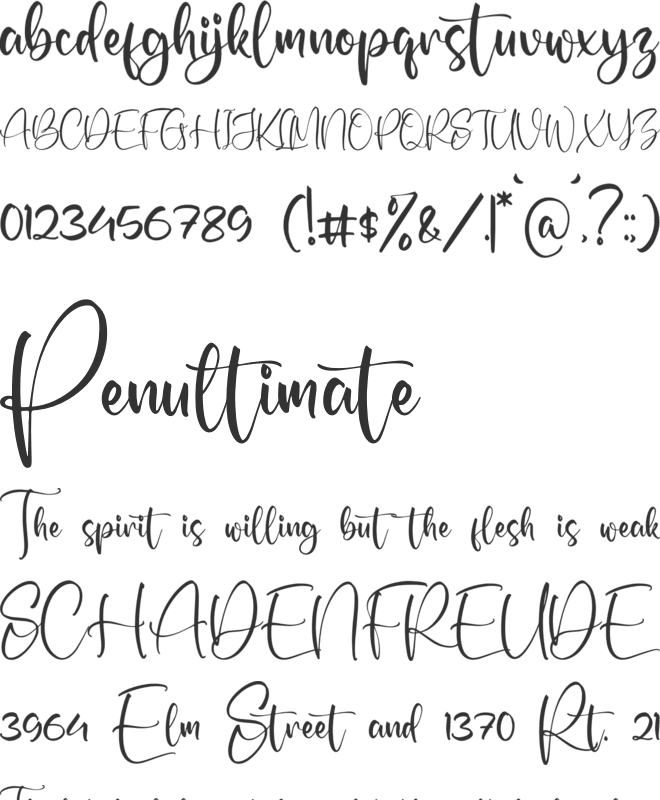 Angellista font preview