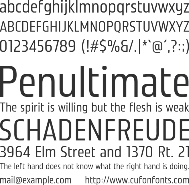 Malberg Trial font preview