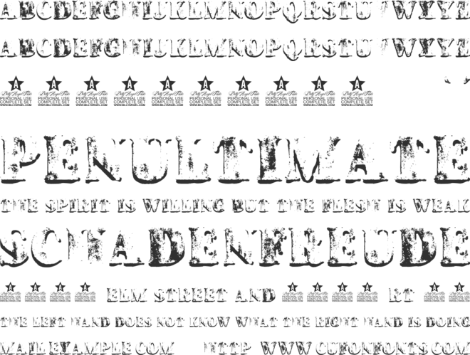 STONED PERSONAL USE font preview