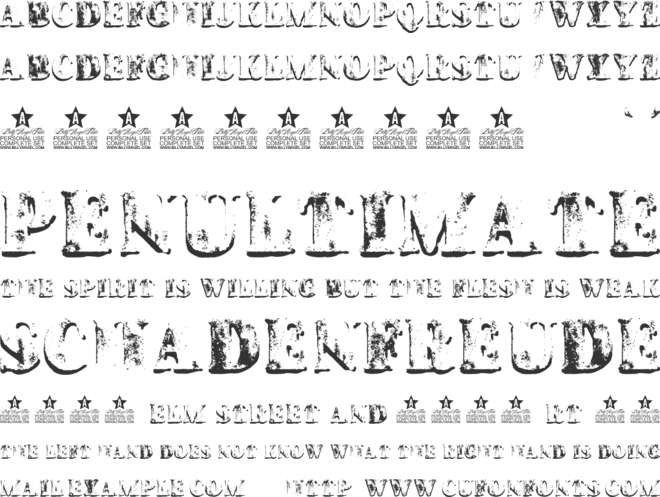 STONED PERSONAL USE font preview