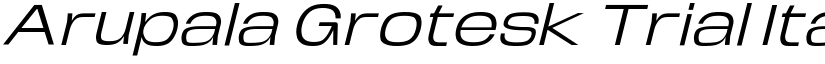 Arupala Grotesk Trial Italic font