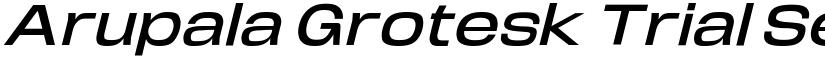 Arupala Grotesk Trial Semi Bold Italic font
