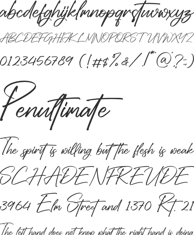Gentry Benedict font preview