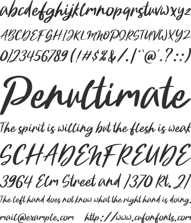 Clathing font preview