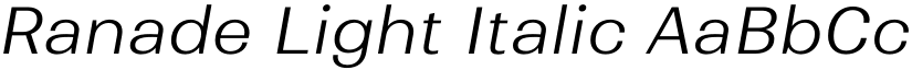 Ranade Light Italic font