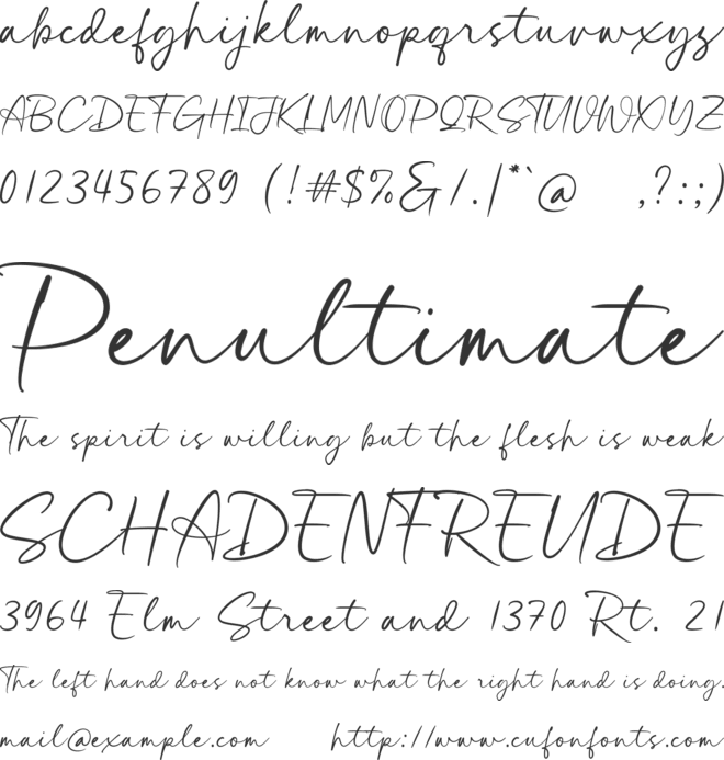 Contury font preview