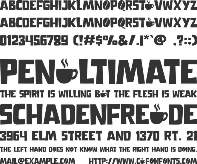 Love Coffee font preview