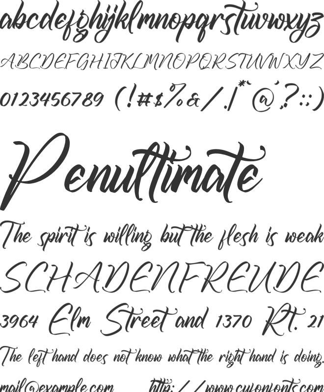 Homestage Mentary font preview