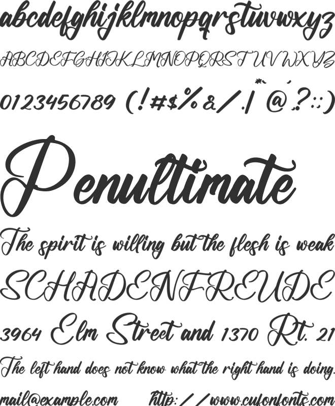 Backrush font preview