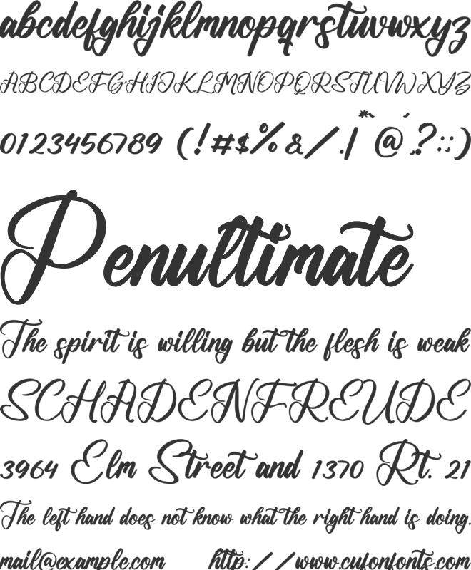 Backrush font preview