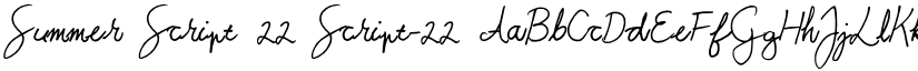 Summer Script 22 Script-22 font