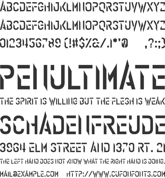 Rendprodukt font preview