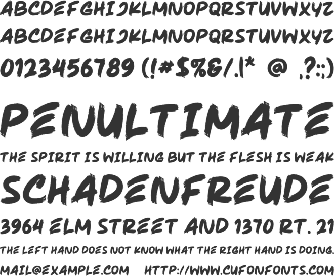 Warrior Brush font preview