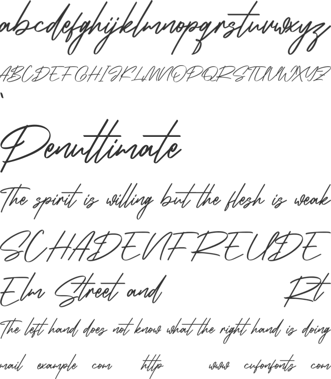 Infamous Rush Free font preview