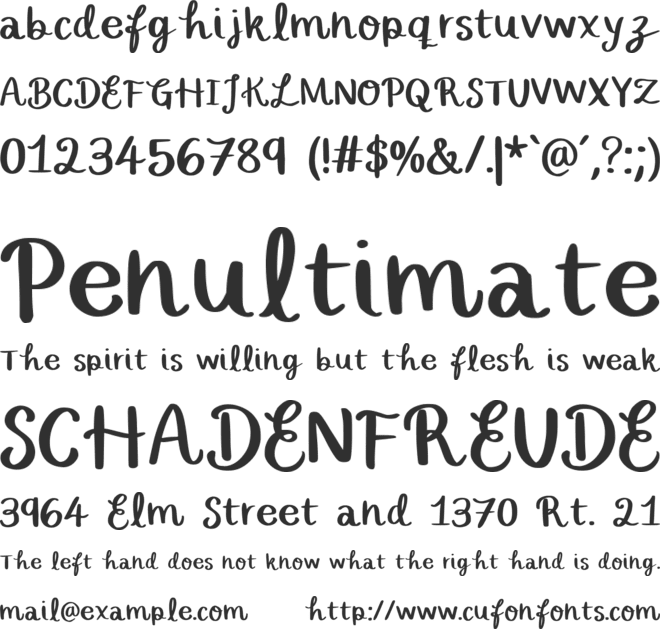 Whimsical Fountain font preview