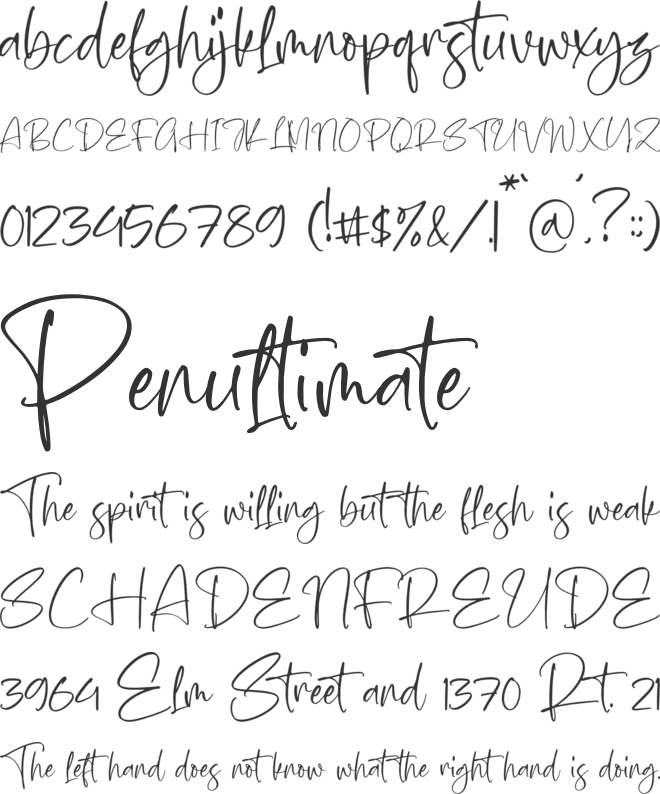 Gabriella font preview