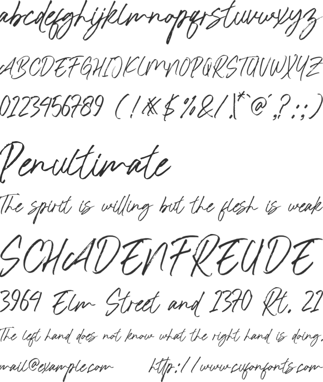 Bediang font preview