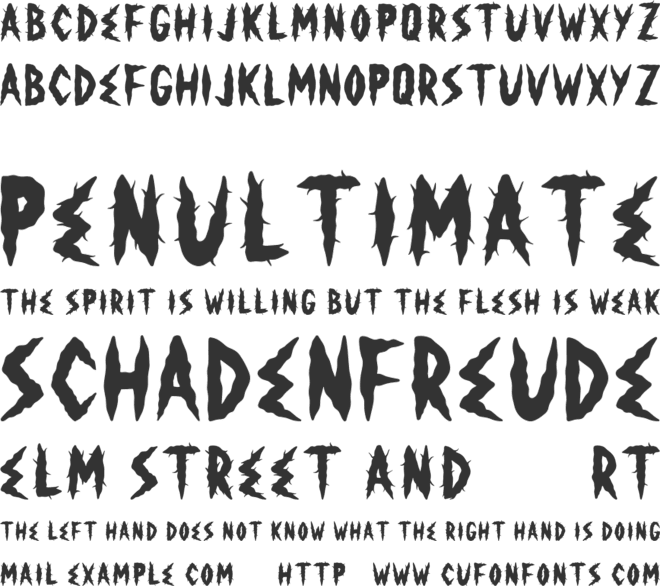 Horror Corpse font preview