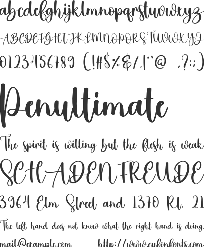 Smittson font preview