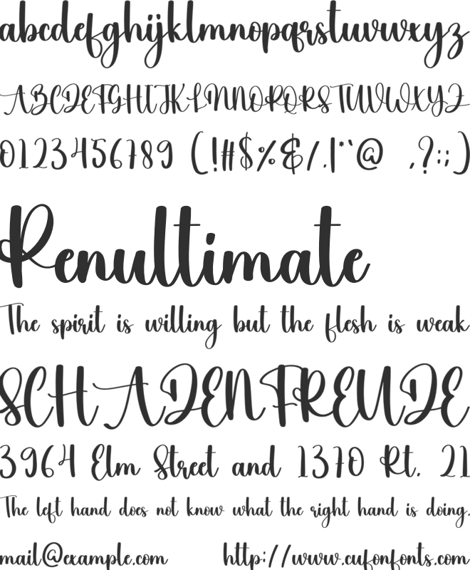 Skincare font preview