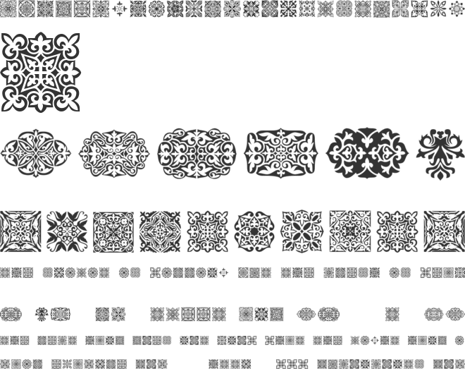 SL Square Ornaments font preview