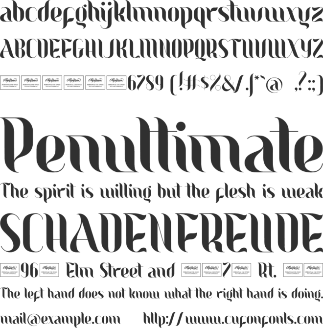 Bergand font preview