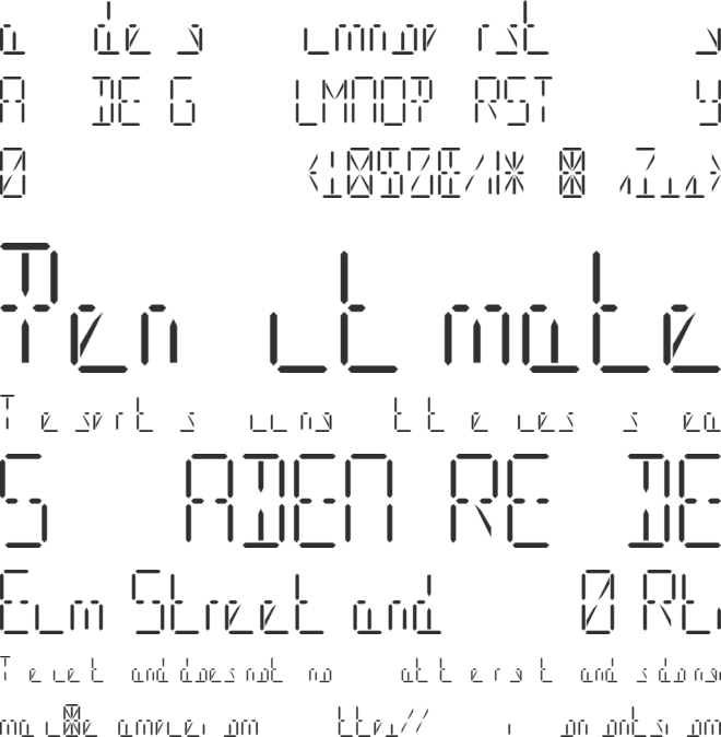 TOTALLY SEGMENTED font preview