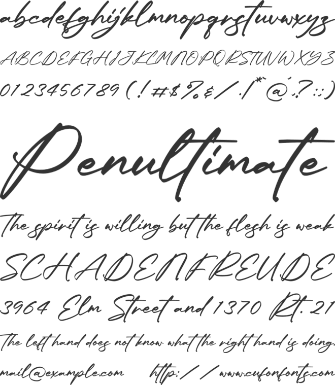 Mendoja Browning font preview