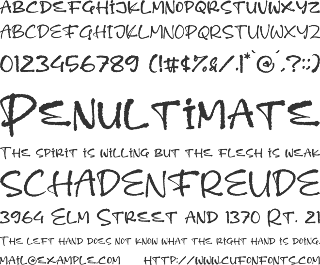 Freaky Smoke font preview