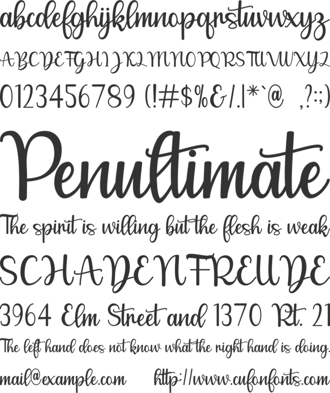 Melanie font preview