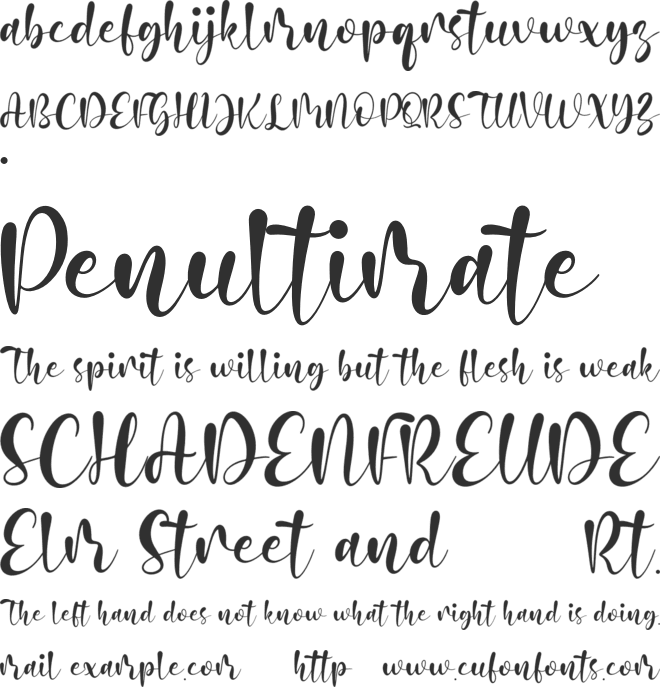 Madine Style font preview