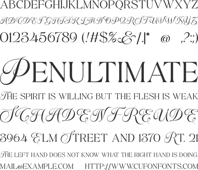 Theonory free version font preview
