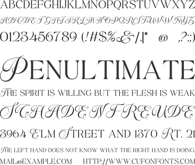 Theonory free version font preview