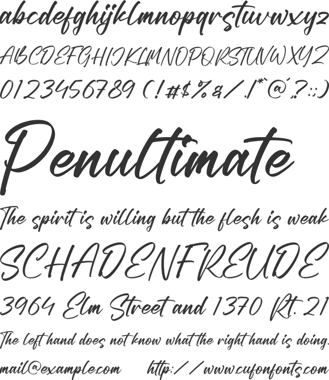 Less Bright font preview