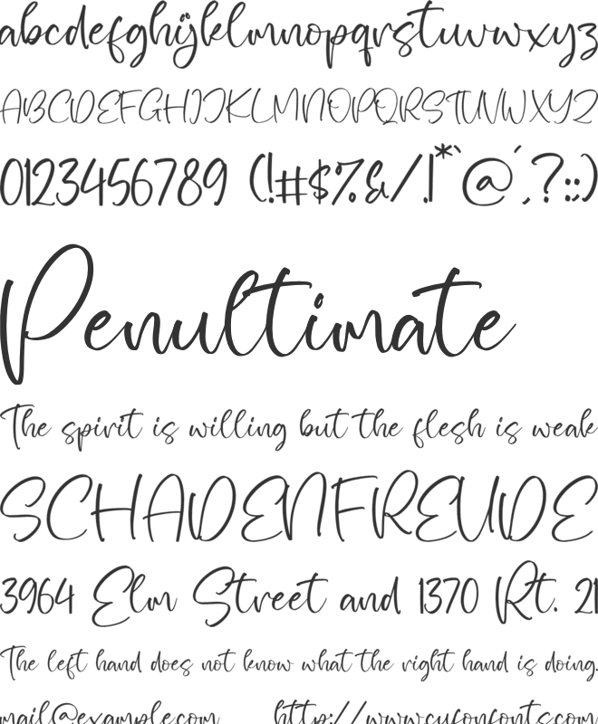 The Charmless font preview
