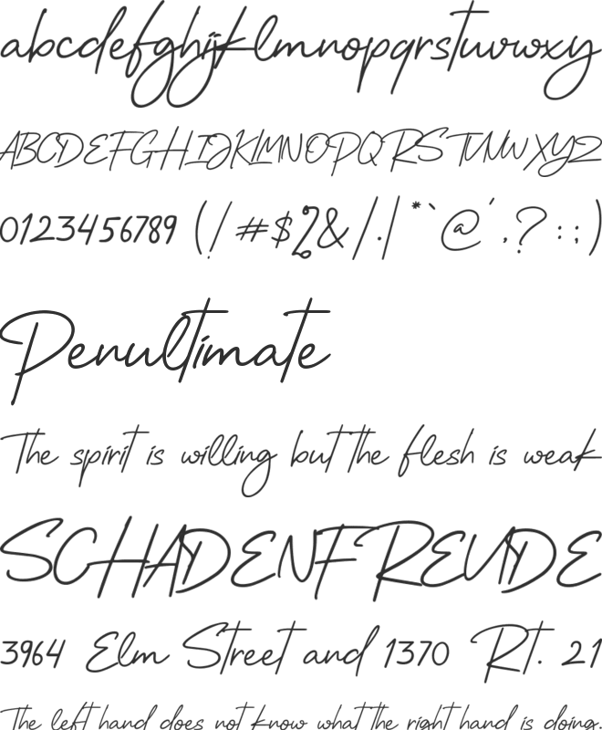 Romantica Signature font preview