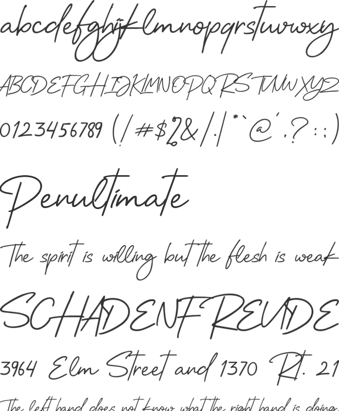 Romantica Signature font preview