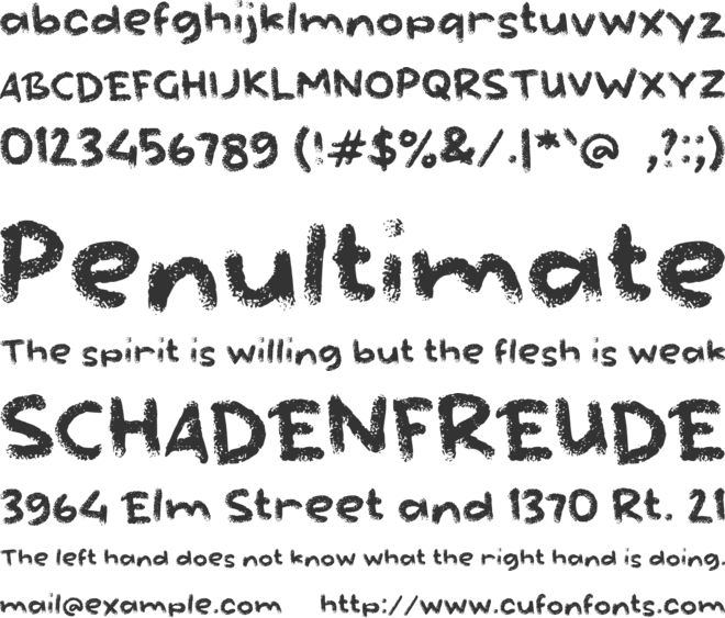 f Frozeros font preview