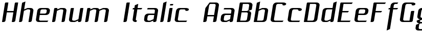 Hhenum Italic font