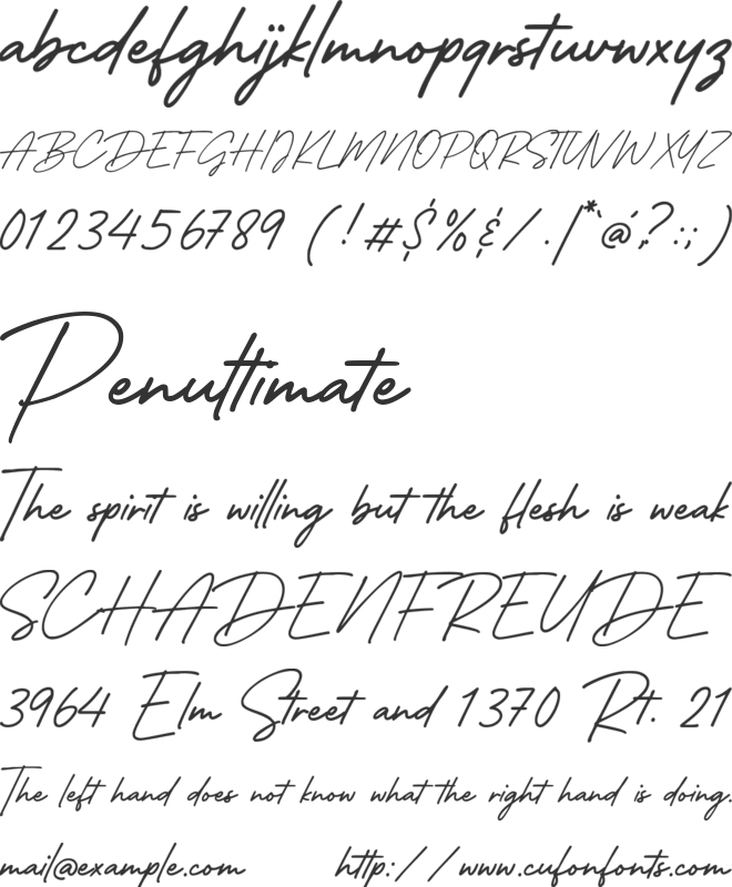 Guthen Jaqueline font preview