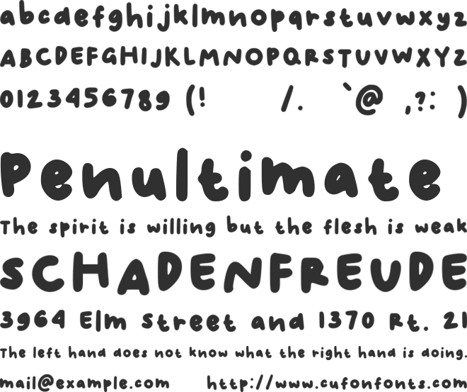 Joevely font preview