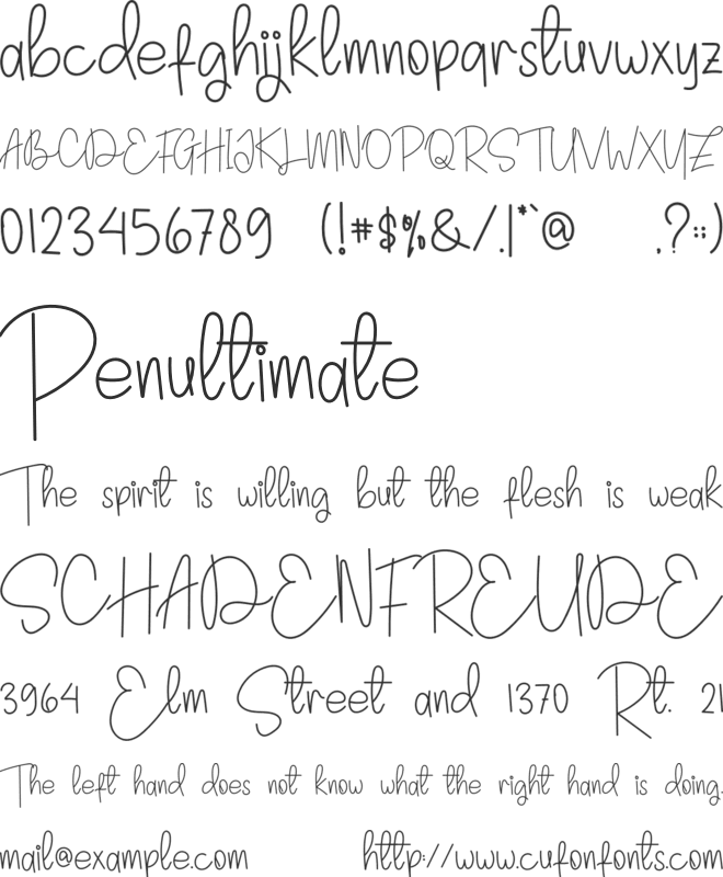 Chocolate Spaghetti font preview