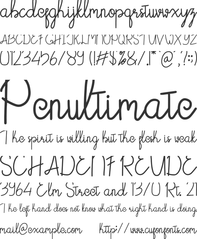 Enbellove font preview