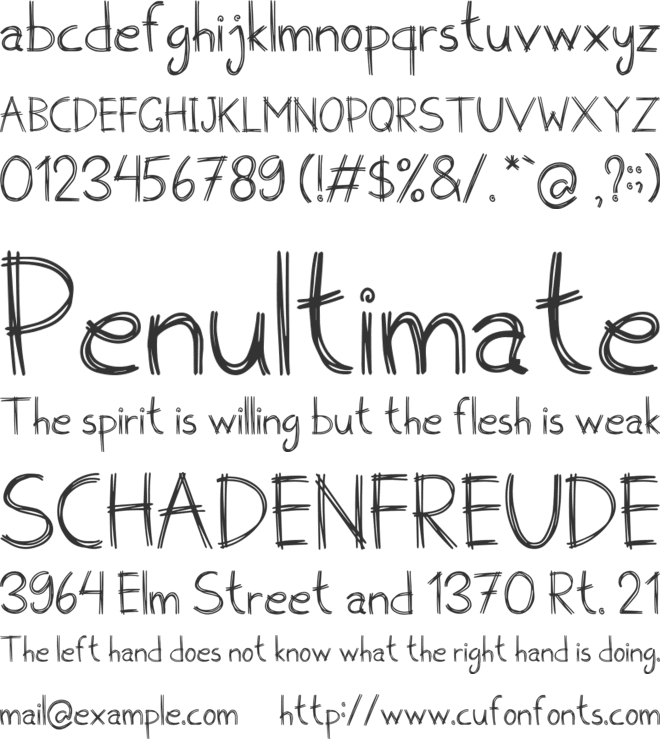 COLORED PENCILS font preview