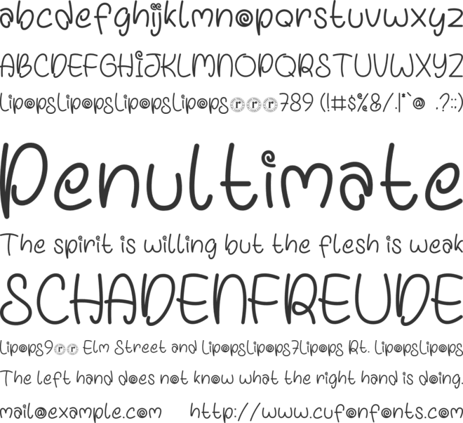 Lipops font preview